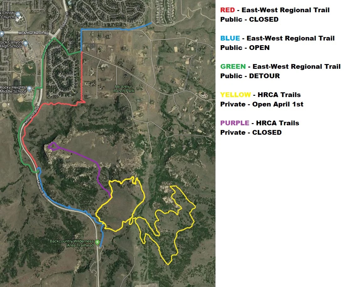 Eagle Nesting Trail Closure Map